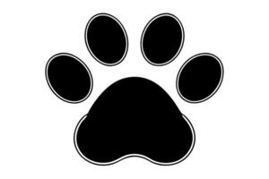 Black Paw Print Icon White Background Simple Design vector
