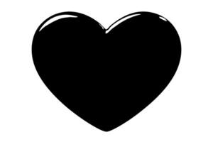 Glossy Black 3 D Heart Shape Isolated White Background vector
