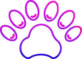 Glossy Bright Red and Purple Paw Print Icon footprint vector