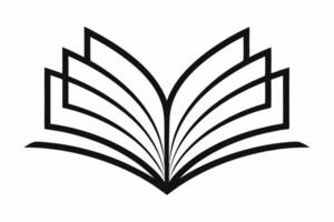 Minimalist Black Line Art Open Book Icon 1 vector