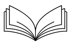 Minimalist Black Line Art Open Book Icon vector