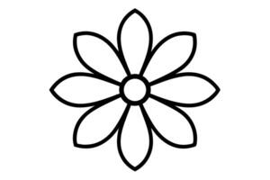 Simple Black Outline Drawing of a Flower with Eight Petals vector