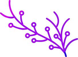 Purple Branch Silhouette with Small Circular Berries vector