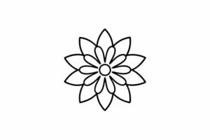 Simple Black Outline Drawing of a Flower with Three Layers of Petals vector