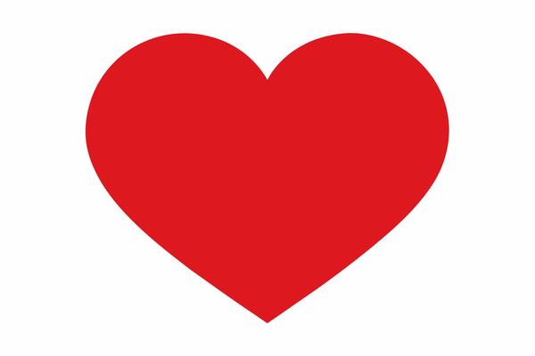Solid Red Heart Shape Graphic Matte solid color