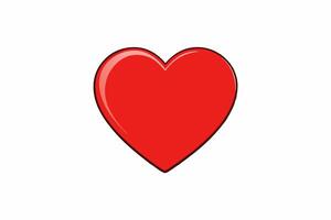Solid Red Heart Graphic Matte Finish heart shape vector