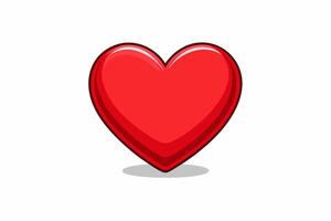 Vibrant Red 3 D Heart Emoji Smooth Surface Subtle Shadow vector