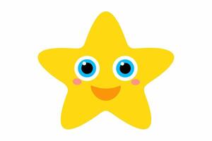 A cartoon star with blue eyes and a smile vector
