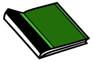 A green book with a black border vector