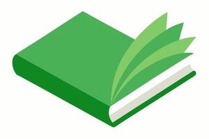 A green book with a leaf on top vector