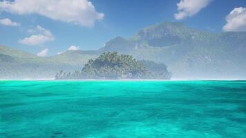CGI Crystal clear waters and lush island scenery in the Maldives during daytime video