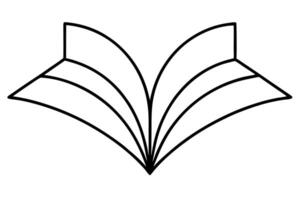 A black and white drawing of a book vector