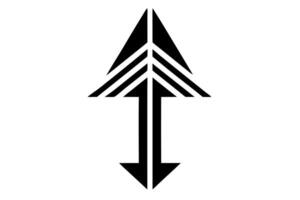 An arrow with a black and white design vector