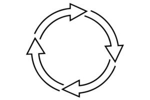 A circle with arrows pointing in different directions vector