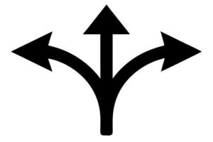A black and white image of three arrows pointing in different directions vector