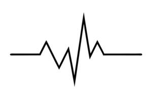 A black and white image of a heartbeat line vector