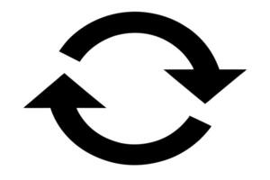 A black and white image of a circular arrow vector