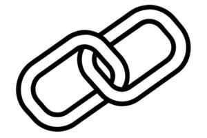 A black and white drawing of a link vector