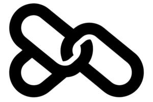 A black and white image of a link vector
