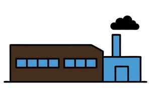 A factory building with smoke coming out of the chimney vector