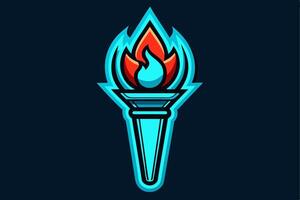 A torch with a flame on it vector
