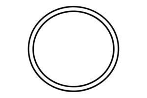A black and white oval with a white border vector