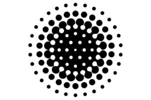 A black and white image of a circle with dots vector