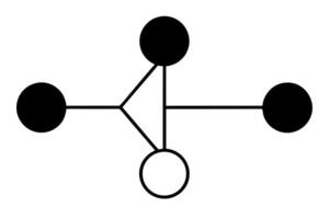 A diagram of a tree with four circles vector