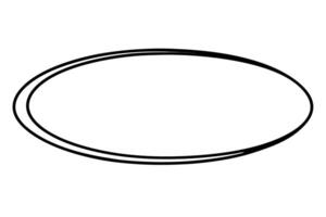 An oval shaped line drawing on a white background vector