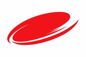 A red and white logo with a wave vector