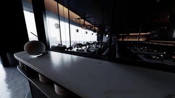 CGI Stylish empty restaurant interior with modern design and serene atmosphere video