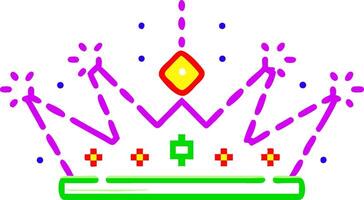 A crown with fireworks on it vector