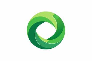 A green circular logo with a white background vector