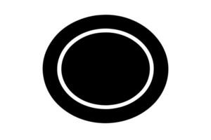 A black and white circle with a white line vector