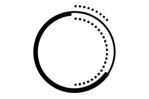 A circle with dots on it and a line through it vector