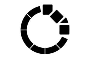 A black and white logo of a clock vector