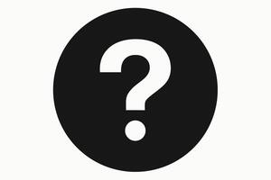 A black and white image of a question mark vector