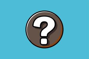 A question mark icon on a blue background vector