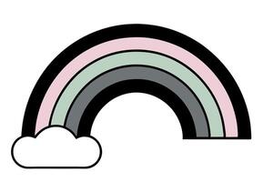 A rainbow with clouds and a rainbow in the middle vector