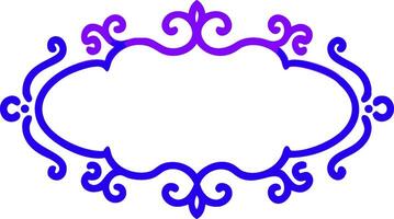 A purple and blue ornate frame with a white background vector