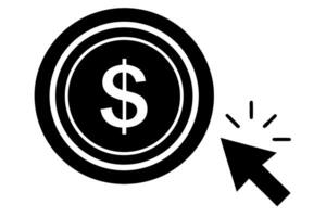 A dollar sign is shown in a circle with an arrow pointing to it vector