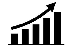 A graph chart with an upward arrow vector