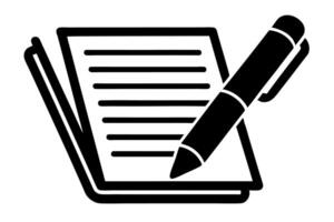 A pen and paper icon on a white background vector