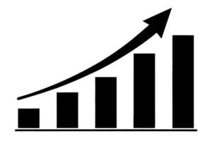 A graph showing an upward trend vector
