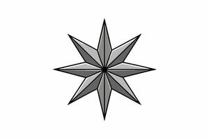 A star is shown in a black and white drawing vector