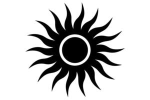 A black and white sun symbol on a white background vector