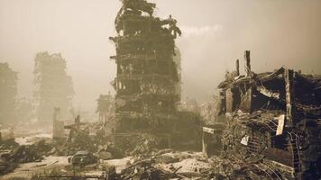 CGI Military action leaves city in ruins amid a backdrop of destruction and despair video