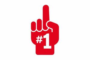 A red hand with the number one on it vector