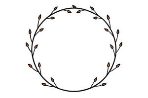 A wreath made of leaves and branches vector