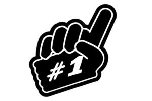 A black and white hand holding up a number one vector